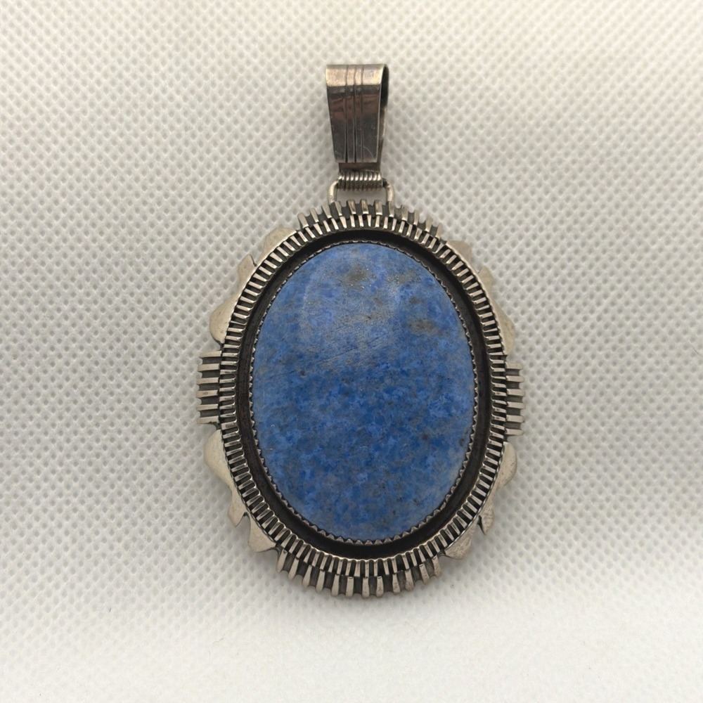 Richard Begay Navajo Silver Pendant Turquoise Cabochon 40+g